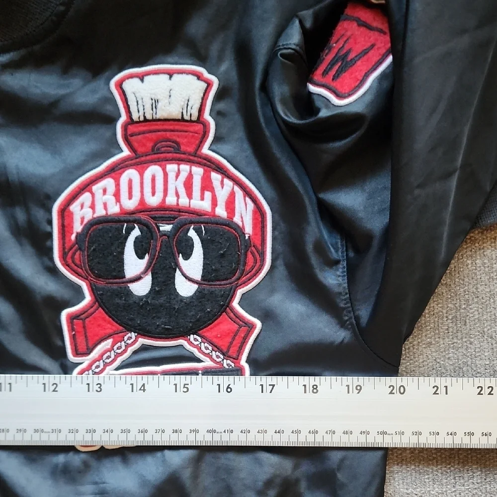 Jordan Brooklyn Mars Blackmon Bomber Jacket Black Patch Varsity Streetwear